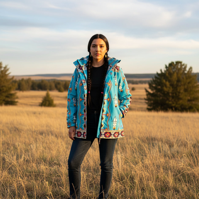 Dacnis Feather 3/4-Length Coat-1