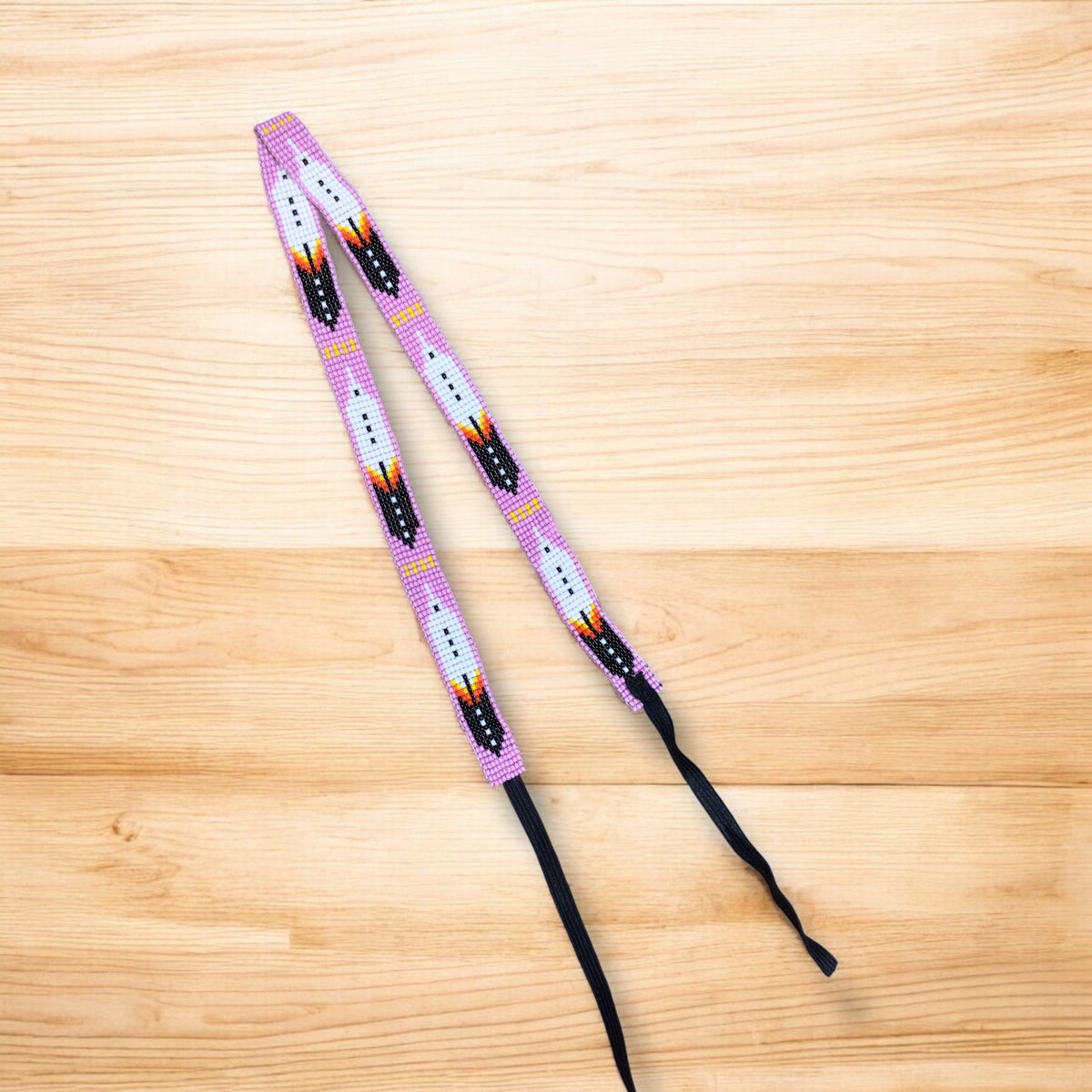Pink Handmade Beaded Hatband-2