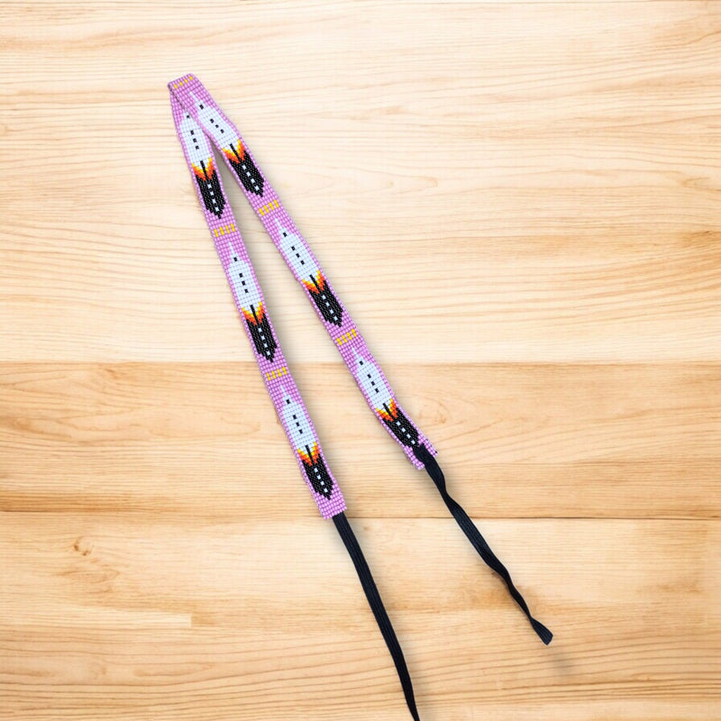 Pink Handmade Beaded Hatband-2