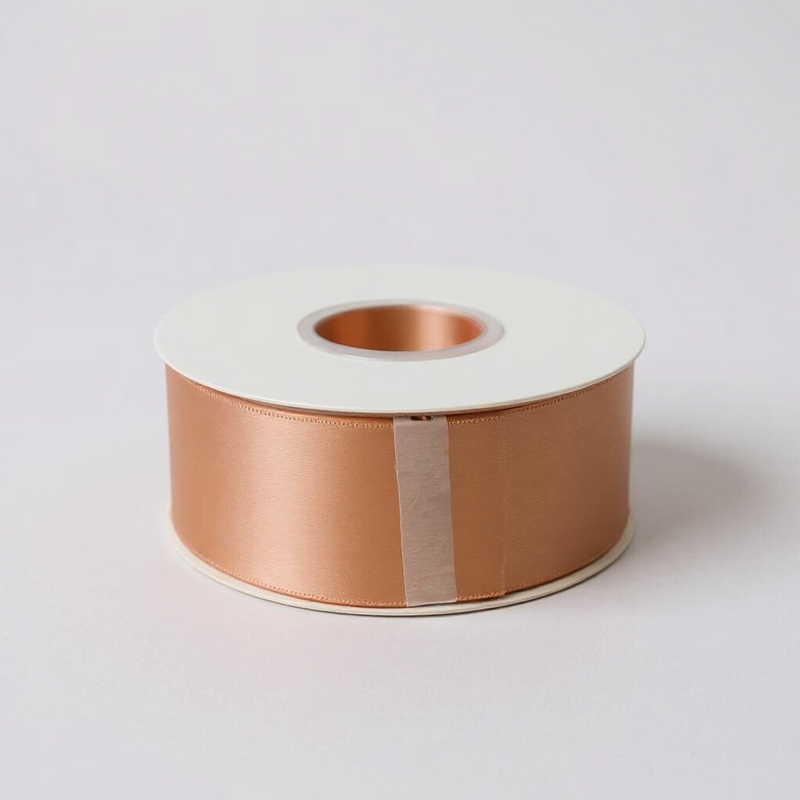 Satin Ribbon Double Face-Peach #720- 3.8 cm Wide-1