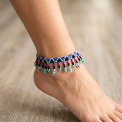 Beaded Anklet Black Turquoise-1