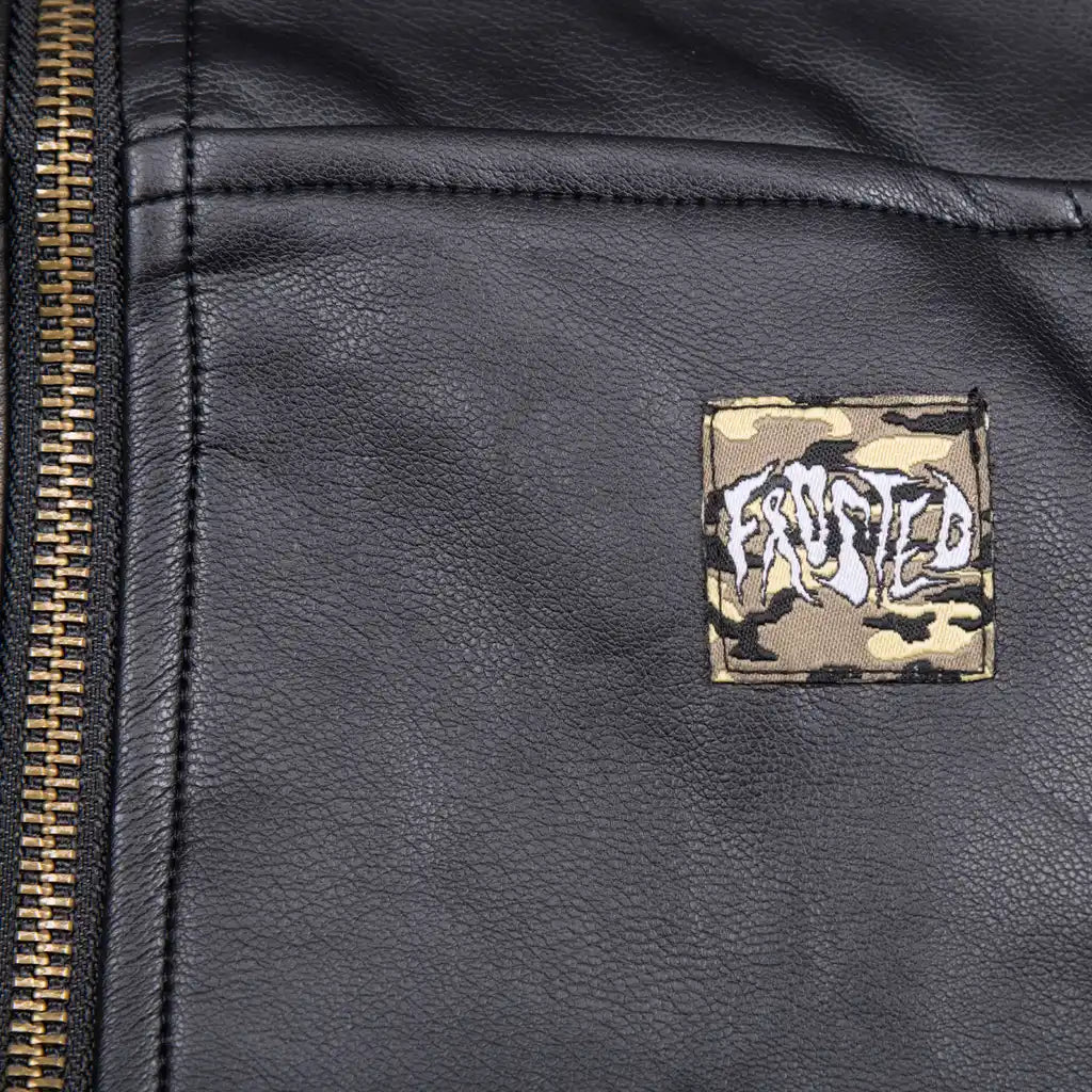 Frosted Skateboards Leather Zip-Up Jacket - Black-3