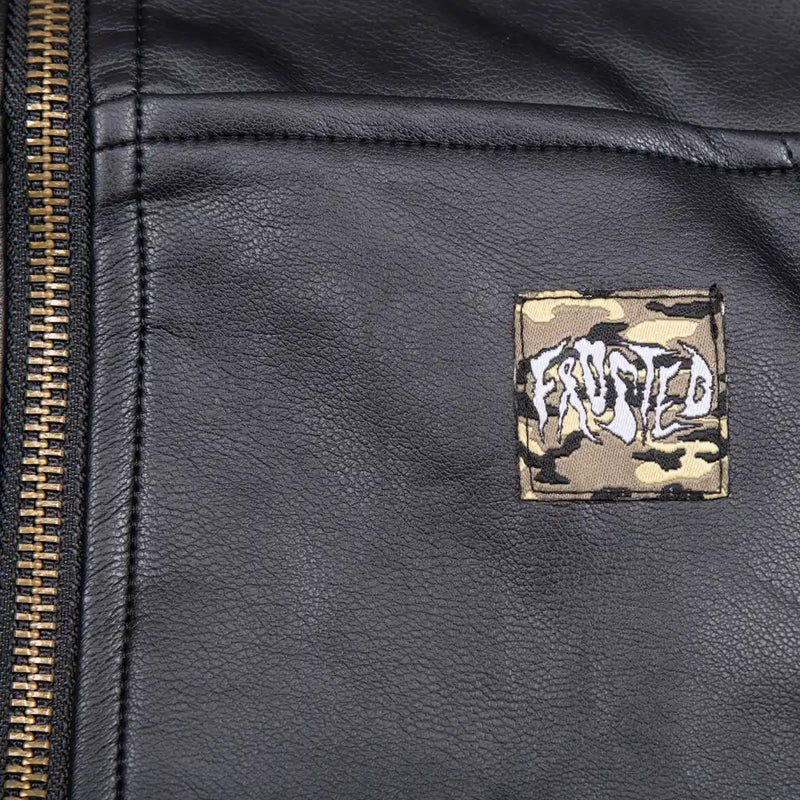 Frosted Skateboards Leather Zip-Up Jacket - Black-3