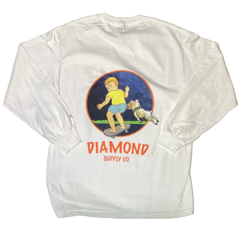 Diamond Supply Co. 'Bite' L/S Tee - White-2