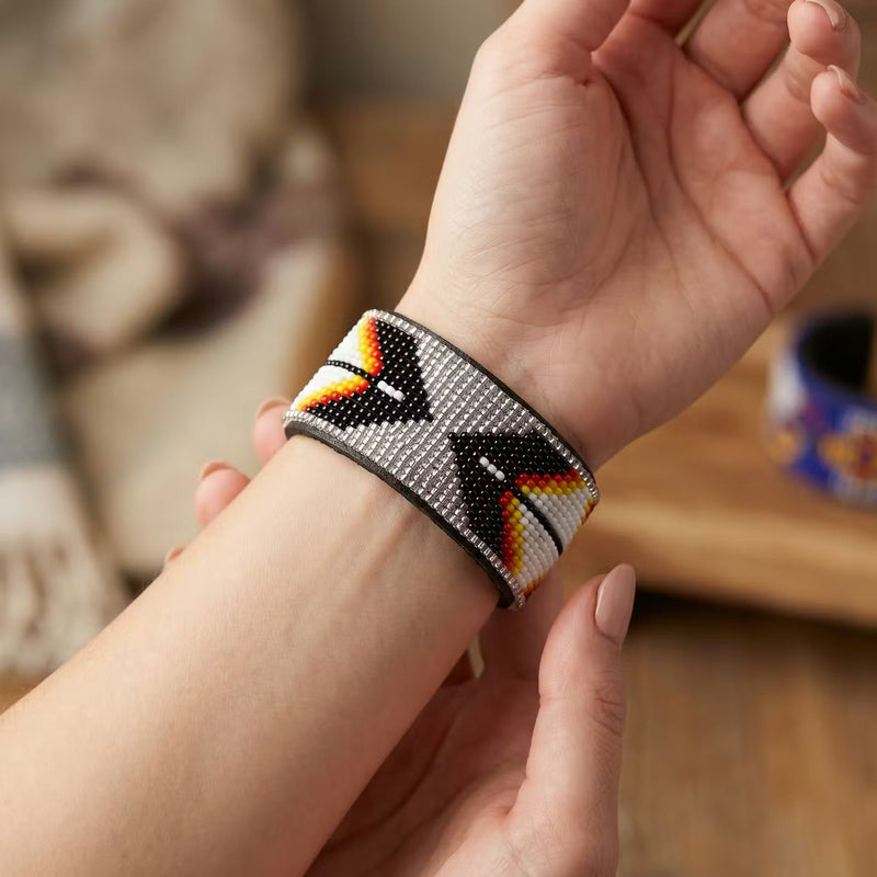 Beaded Cuff Bracelet(Silver)-1