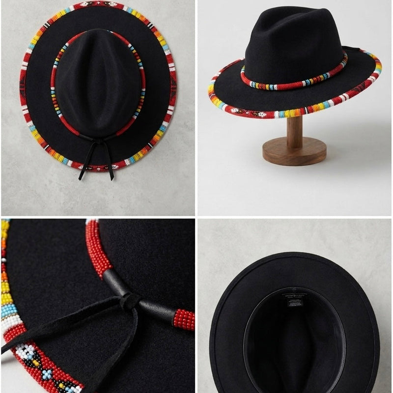 Size-61 Handmade Beaded Hat-2