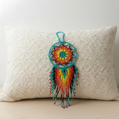 Turquoise ,Celestial Beaded Handmade Dreamcatcher-3