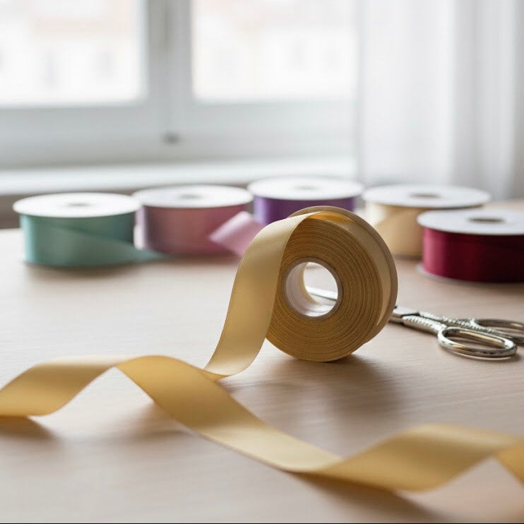 30 Meter Double Face satin goldenRibbon Roll #614-4