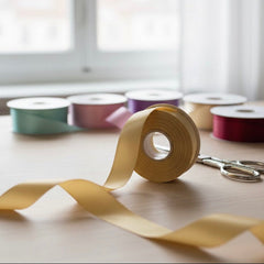 30 Meter Double Face satin goldenRibbon Roll #614-4