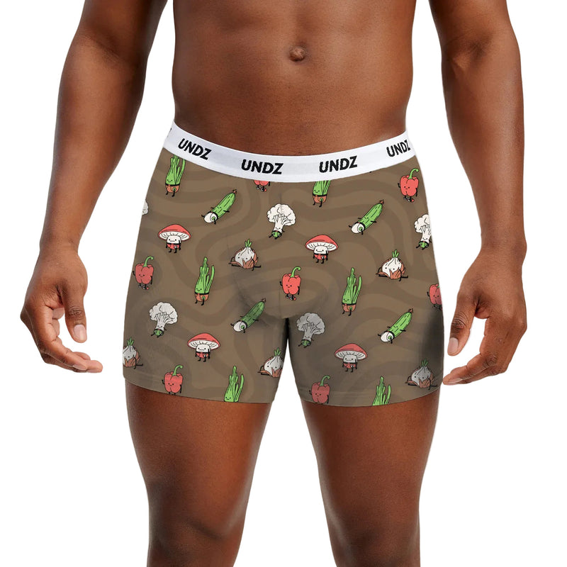 UNDZ 'Eat Your Veggies' Bamboo Boxer - Brown-1