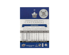 Bobby Baun Autographed 2017 Upper Deck Toronto Maple Leafs Centennial #37 Hockey Card-2