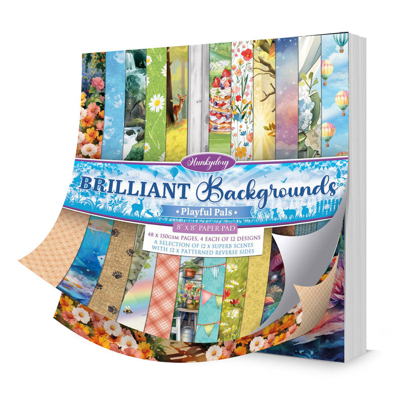 Brilliant Backgrounds - Playful Pals 8" x 8" Paper Pad-1