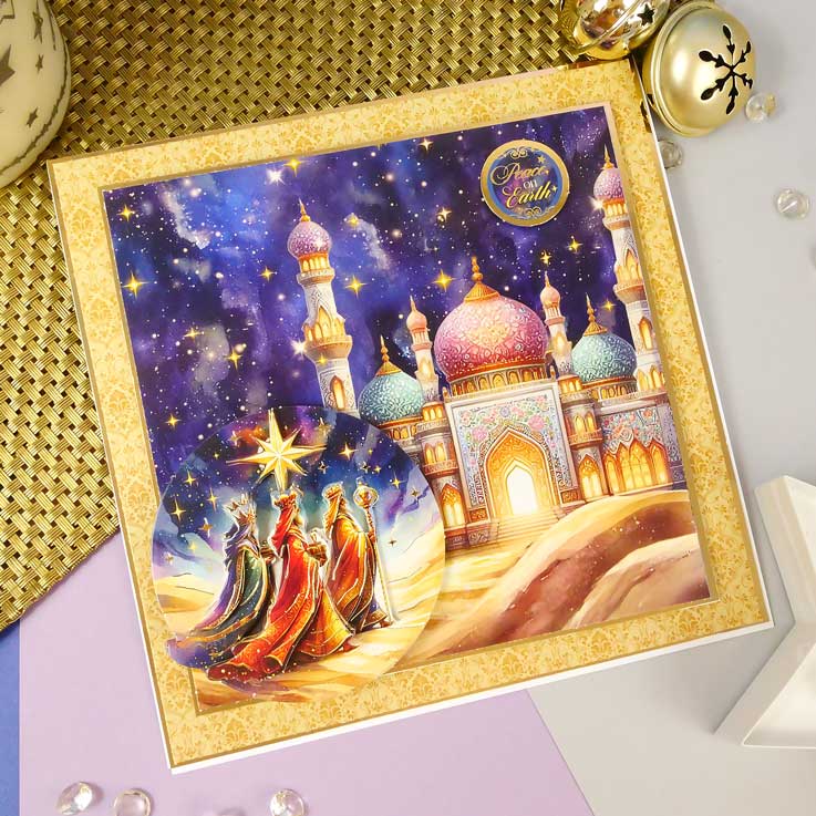 Brilliant Backgrounds - Noël est là Bloc de papier 20x20cm-4