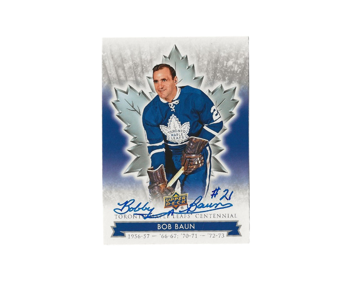 Bobby Baun Autographed 2017 Upper Deck Toronto Maple Leafs Centennial #37 Hockey Card-1