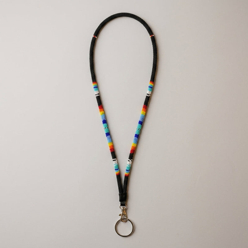 Round Beaded Lanyard(Black)-1