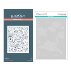 Cosmos Backdrop BetterPress and Stencil Bundle from the Pressed Posies Collection-1