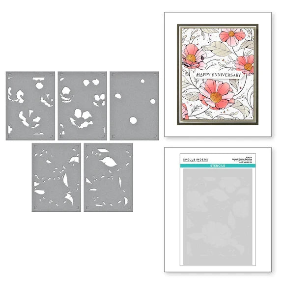 Cosmos Backdrop BetterPress and Stencil Bundle from the Pressed Posies Collection-5