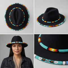 Size-62 Handmade Beaded Hat-2