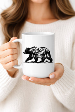 Bear Forest Mug — Rustic Mountain Wildlife Coffee Cup-1