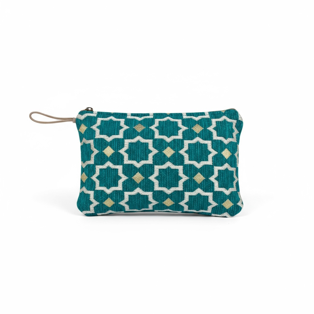 Brocade Turquoise Pouch (2 sizes available)-2