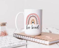 "Be Kind" 15oz Ceramic Coffee Mug — Inspirational & Motivational Mug-1