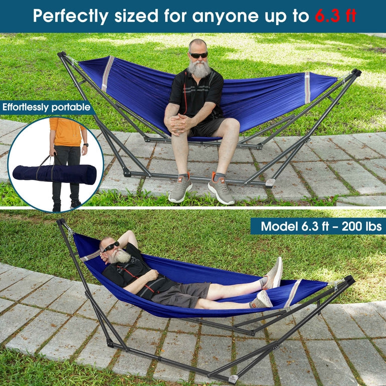 Hamaca plegable original con soporte-2
