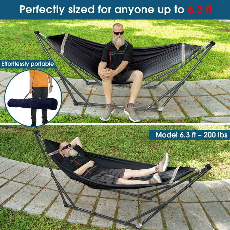 Hamaca plegable original con soporte-37