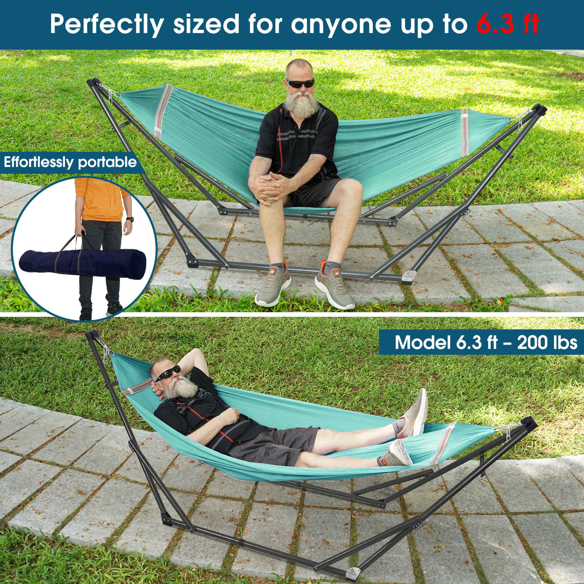 Hamaca plegable original con soporte-51