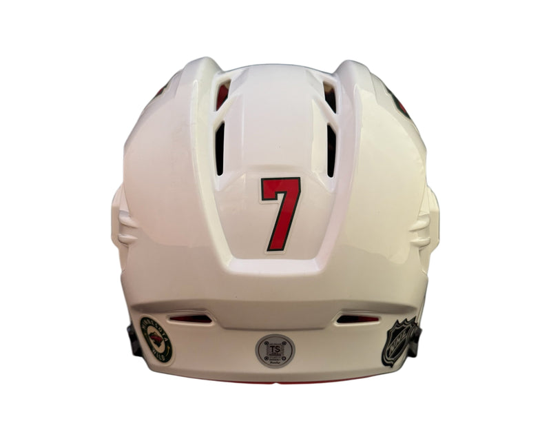 Brock Faber Autographed Minnesota Wild CCM White Replica Helmet-3