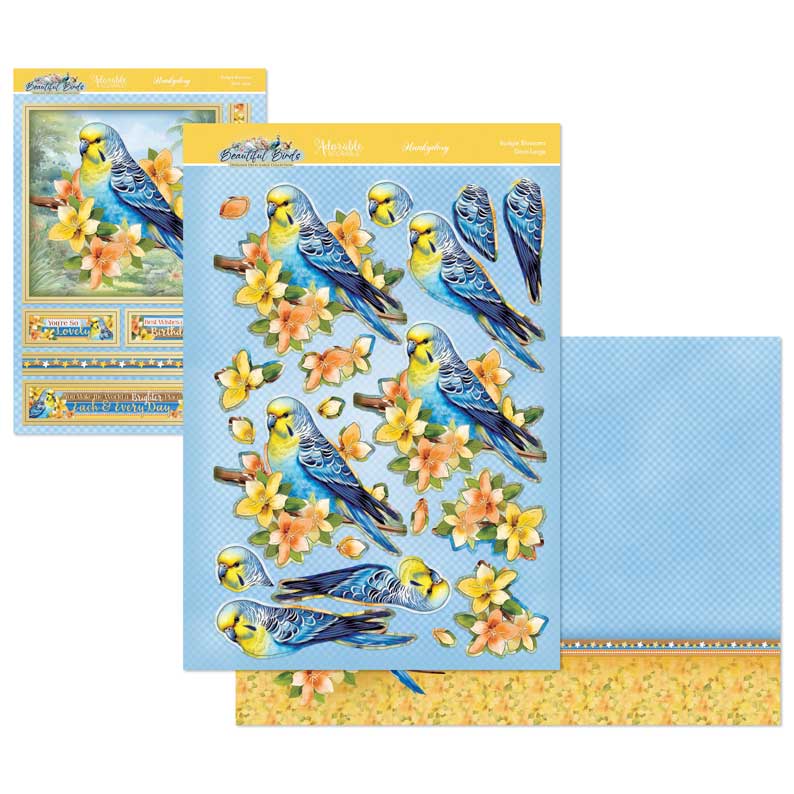 Beautiful Birds Deco-Large Set - Budgie Blossoms-1