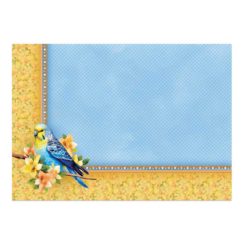 Beautiful Birds Deco-Large Set - Budgie Blossoms-4