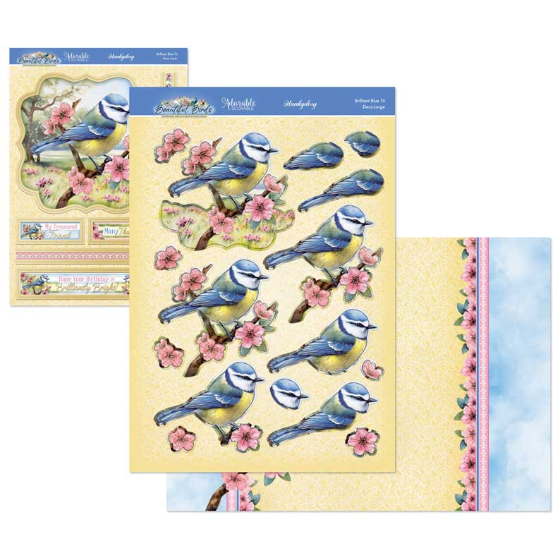 Beautiful Birds Deco-Large Set - Brilliant Blue Tit-1