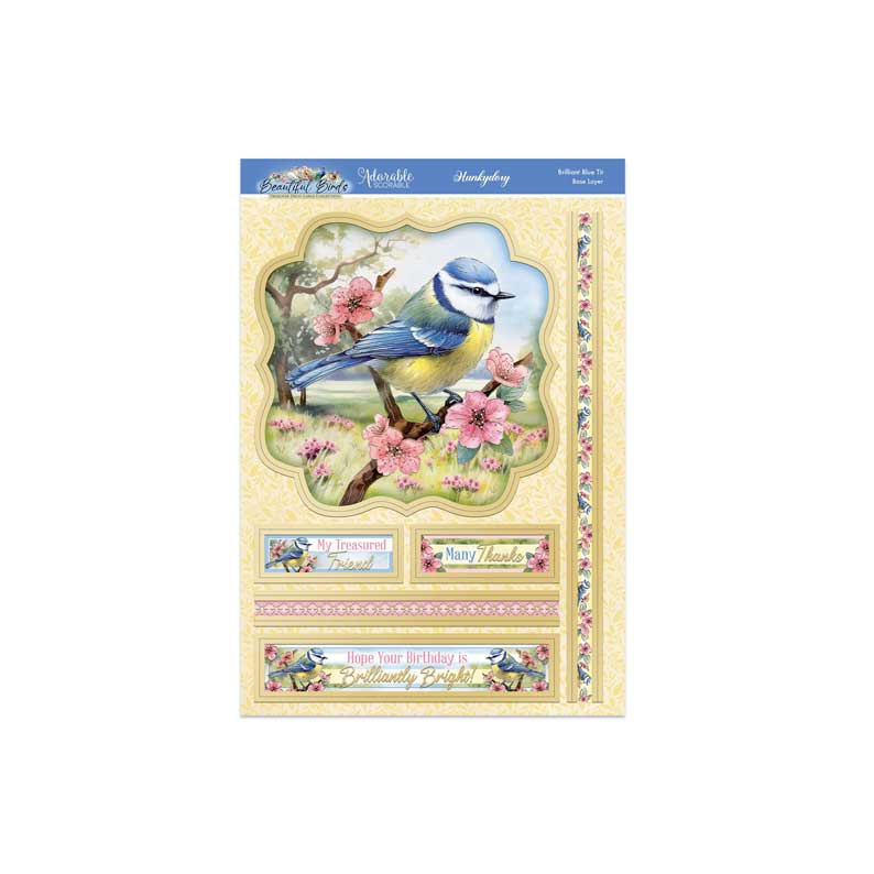 Beautiful Birds Deco-Large Set - Brilliant Blue Tit-2