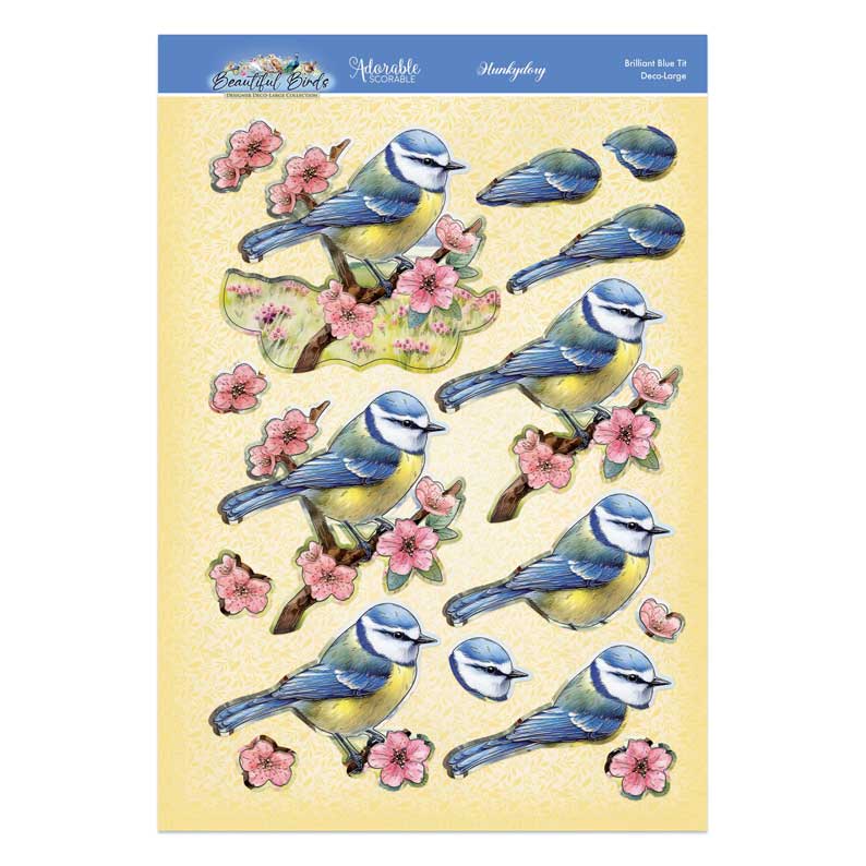 Beautiful Birds Deco-Large Set - Brilliant Blue Tit-3