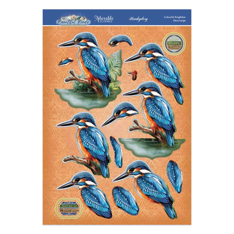 Beautiful Birds Deco-Large Set - Colourful Kingfisher-3