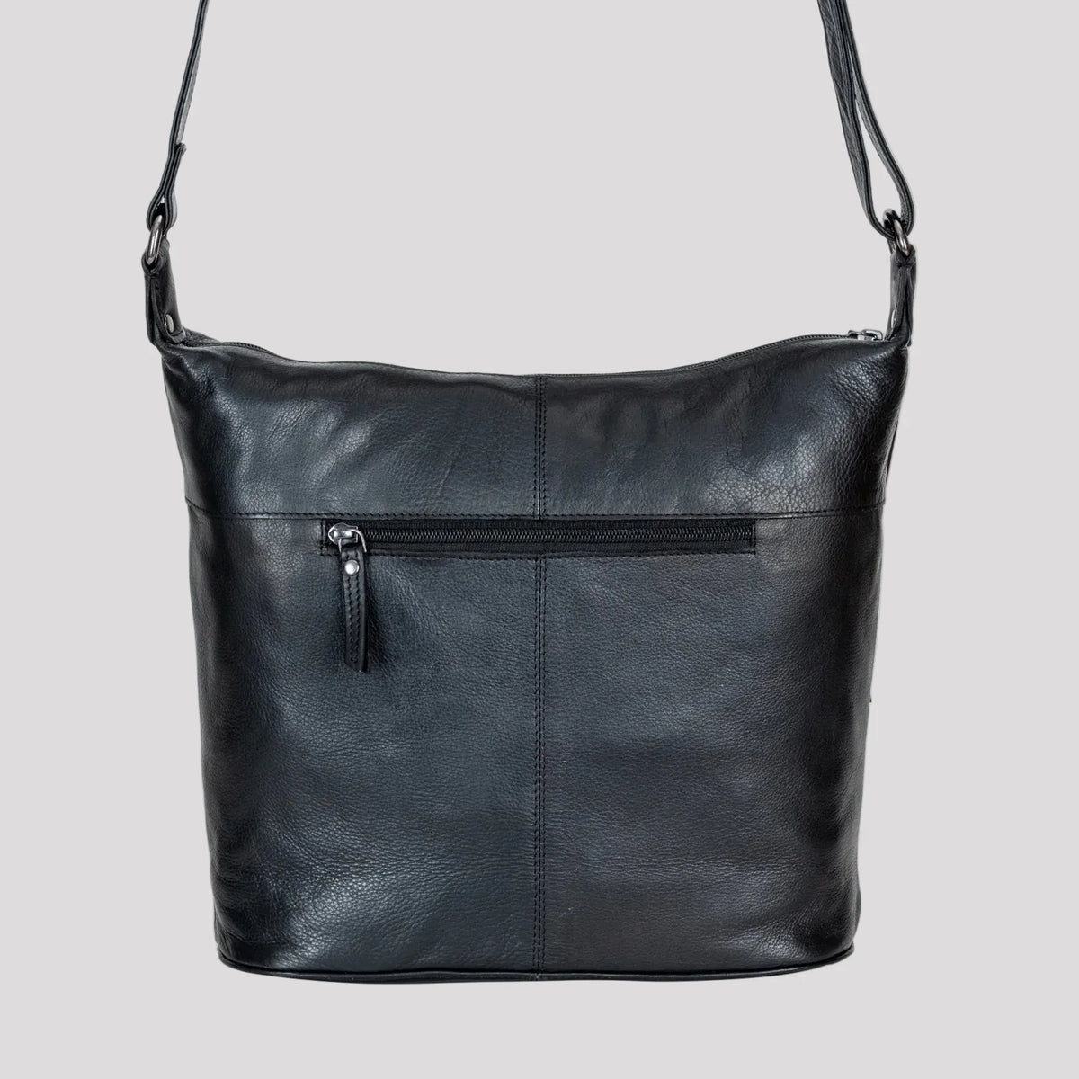 Greenwood Leather Shoulder Bag with 2 Zip Pockets-9