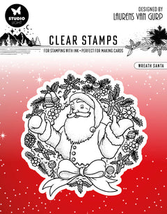 BL Clear Stamp Wreath Santa Essentials 120x120x3mm 1 PC nr.300-1