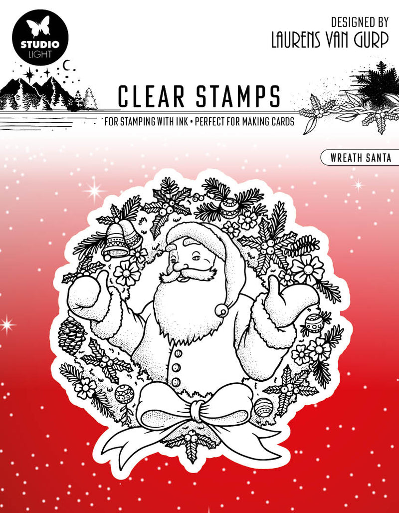 BL Clear Stamp Wreath Santa Essentials 120x120x3mm 1 PC nr.300-1