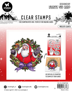 BL Clear Stamp Wreath Santa Essentials 120x120x3mm 1 PC nr.300-2