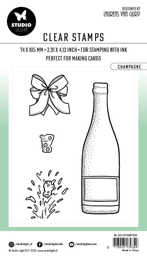 BL Clear Stamp Champagne By Laurens 105x74x3mm 4 PC nr.350-4