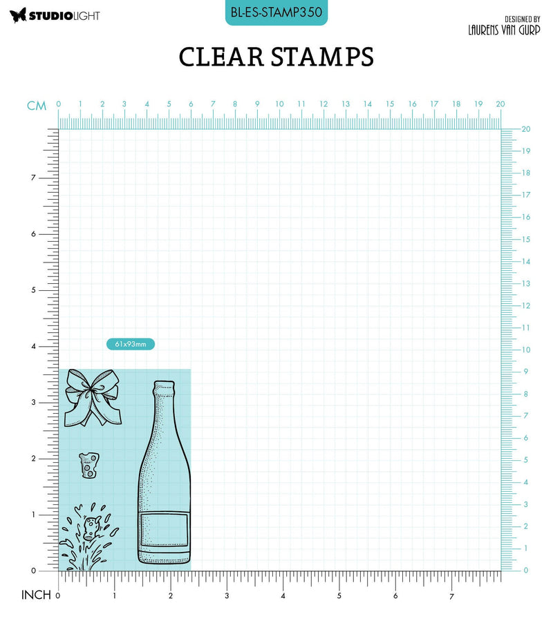 BL Clear Stamp Champagne By Laurens 105x74x3mm 4 PC nr.350-2