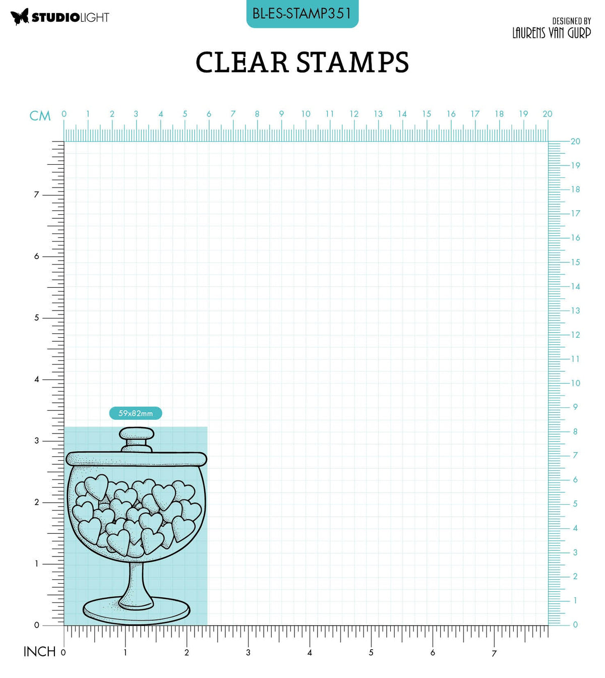 BL Clear Stamp Candy Jar By Laurens 105x74x3mm 1 PC nr.351-2