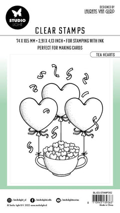 BL Clear Stamp Tea Hearts By Laurens 105x74x3mm 1 PC nr.352-4
