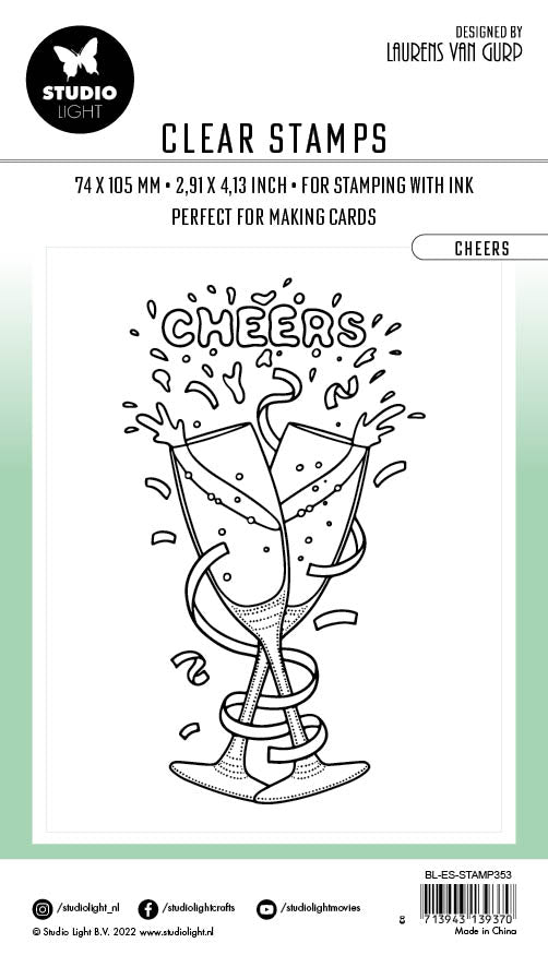 BL Clear Stamp Cheers By Laurens 105x74x3mm 1 PC nr.353-4
