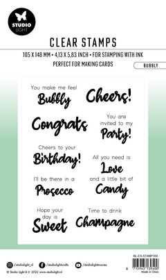 BL Clear Stamp Bubbly Eng By Laurens 148x105x3mm 9 PC nr.356-7