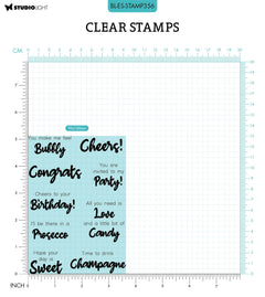 BL Clear Stamp Bubbly Eng By Laurens 148x105x3mm 9 PC nr.356-2
