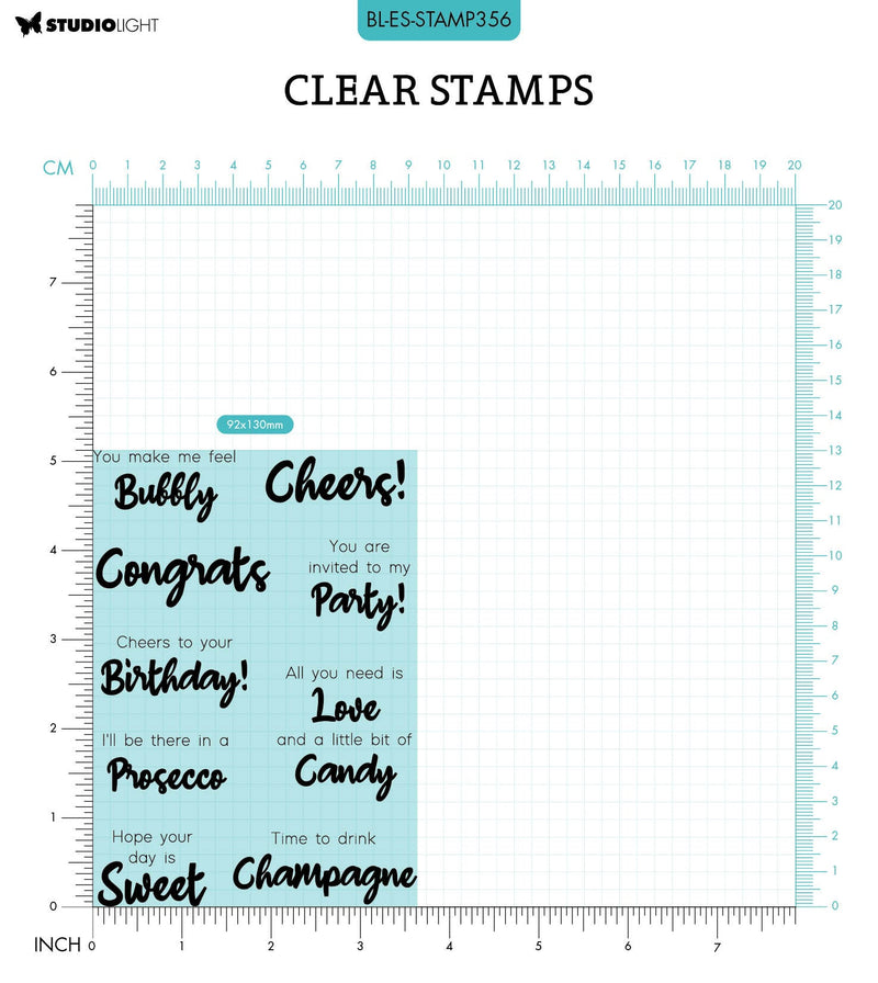 BL Clear Stamp Bubbly Eng By Laurens 148x105x3mm 9 PC nr.356-2