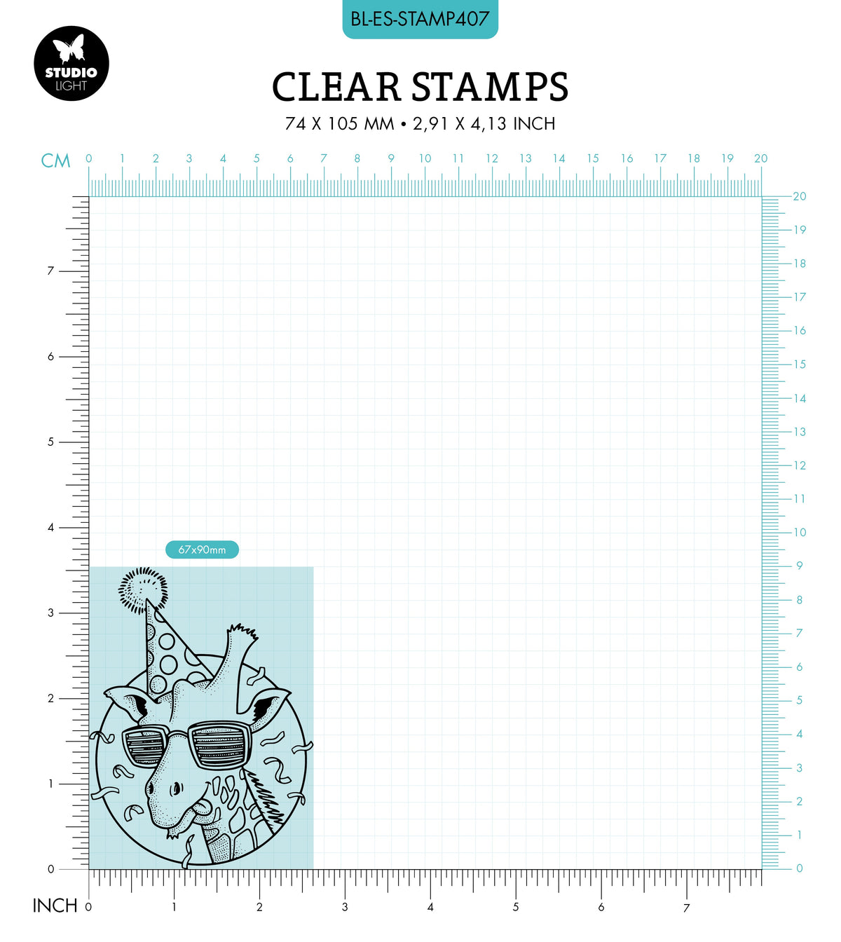 BL Clear Stamp Party Giraffe Essentials 90x67x3mm 1 PC nr.407-2
