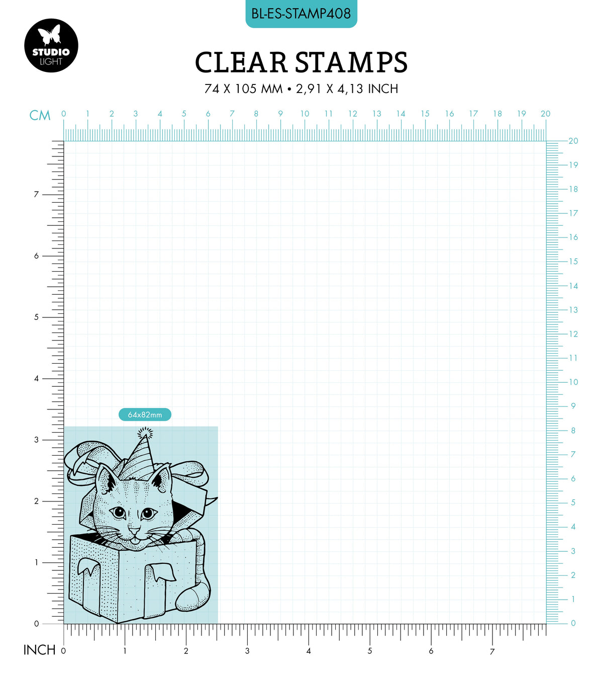 BL Clear Stamp Cat In A Box Essentials 82x64x3mm 1 PC nr.408-2