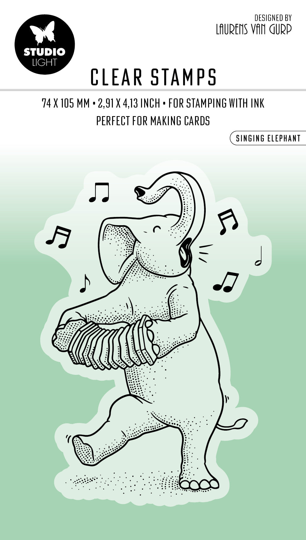 BL Clear Stamp Singing Elephant Essentials 90x60x3mm 1 PC nr.409-1